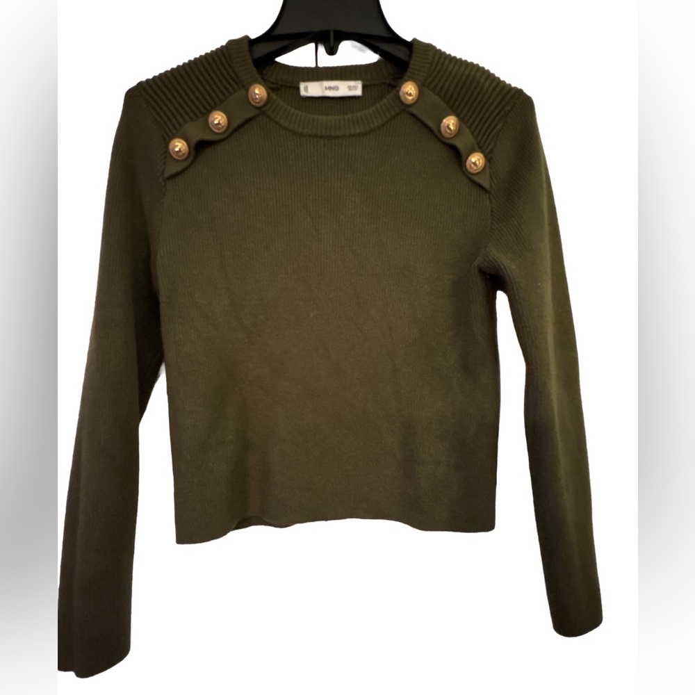 Mango Olive Knit Sweater